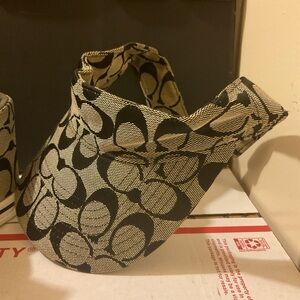 Coach Black Signature Monogram Visor